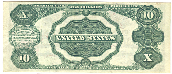 1891 $10.00.  XF.