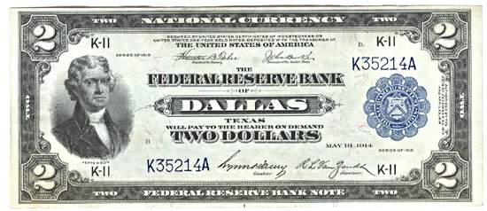 1918 $2.00 Dallas.  CU.