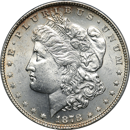 Five 1878 Morgan Silver Dollar Varieties. P-Mint.