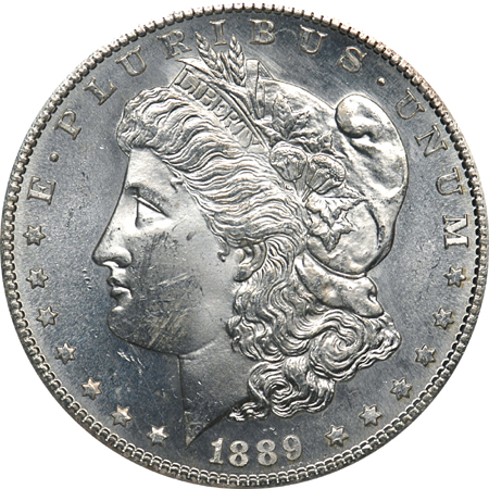 Five Certified Morgan Silver Dollars. S-Mint.