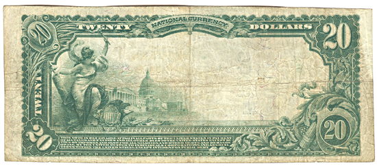 1902 $20.00. Hillsboro, IL Charter# 8006 Blue Seal. F.