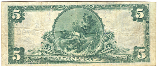 1902 $5.00. Galva, IL Charter# 2793 Blue Seal. F.