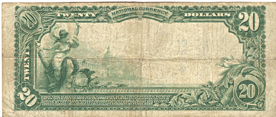 1902 $20.00. Kankakee, IL Charter# 4342 Blue Seal. F.