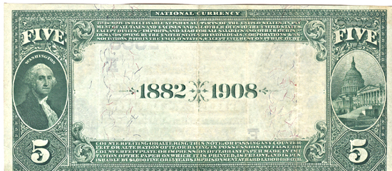 1882 $5.00. Greensburg, PA Charter# 2558 Date Back. XF.