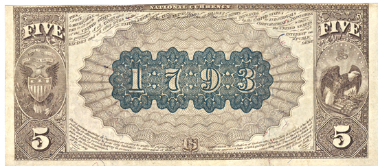 1882 $5.00. Kankakee, IL Charter# 1793 Date Back. XF.