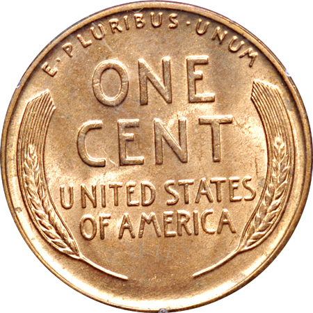 Five Certified Lincoln Wheat Cents. PCGS MS-64 Red.