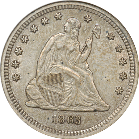 1863 ANACS AU-50.