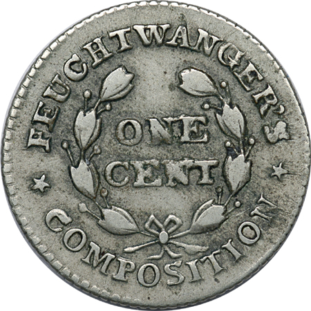 1837 Feuchtwanger Cent Hard Times Token (HT-268, Low 120-4E, R-3) XF-40.