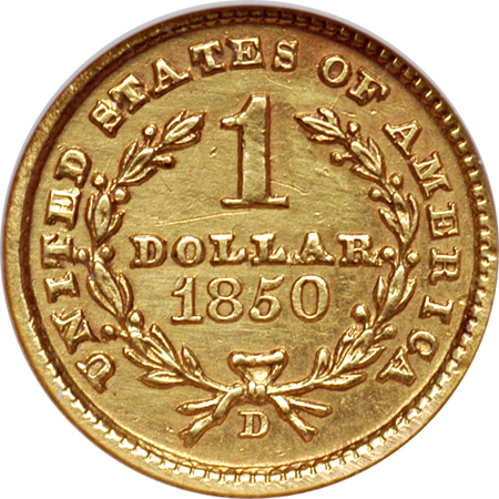 1850-D ANACS AU-50 Details Tooled-Cleaned.