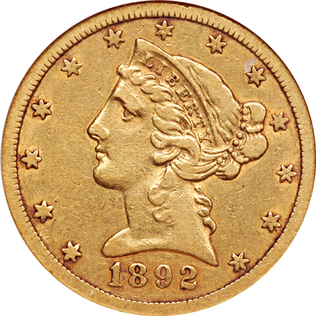 1892-CC ANACS XF-40.