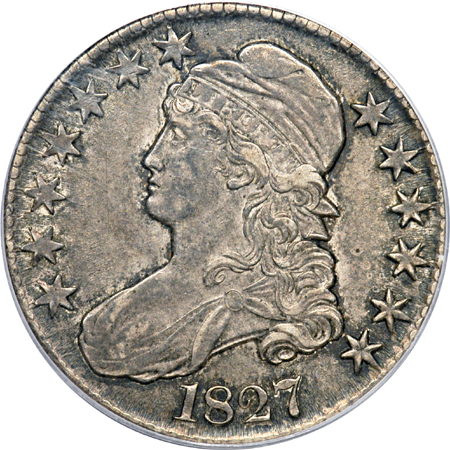 1827 Square Base 2 PCGS AU-50.