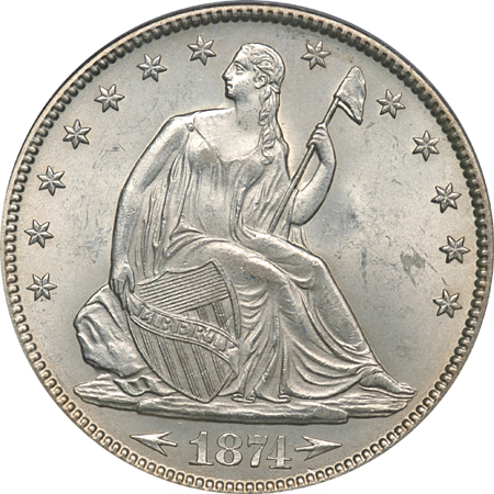 1874 Arrows. PCGS MS-64.