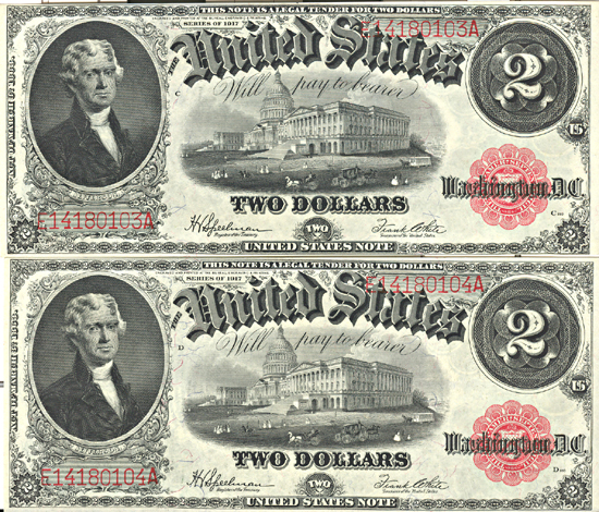 Two Sequential 1917 $2.00.  CHCU.