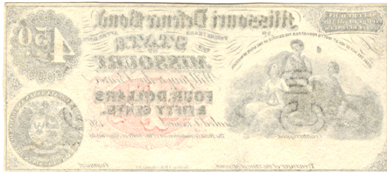 1862 $4.50 Missouri Defense Bond.  CU.