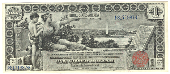 1896 $1.00.  XF.