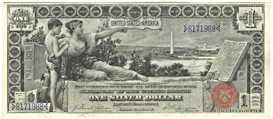 1896 $1.00.  XF.