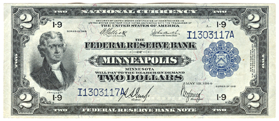 1918 $2.00 Minneapolis.  VF.