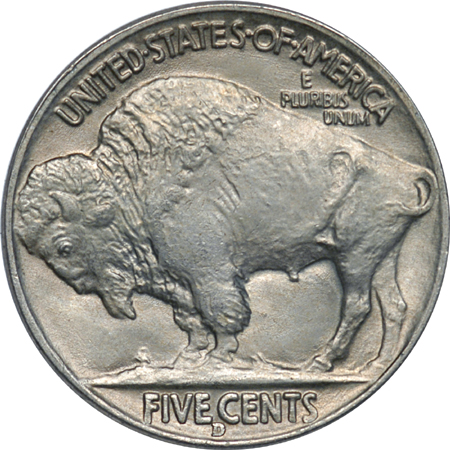 Seven Buffalo Nickels.