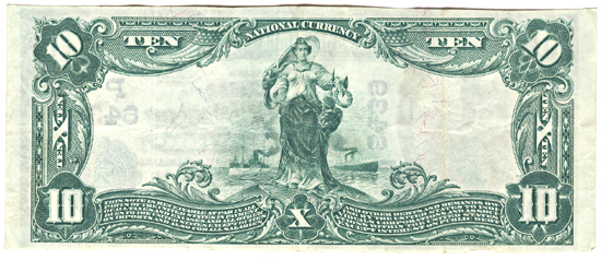 1902 $10.00. Tombstone, AZ Charter# 6439 Blue Seal. XF.