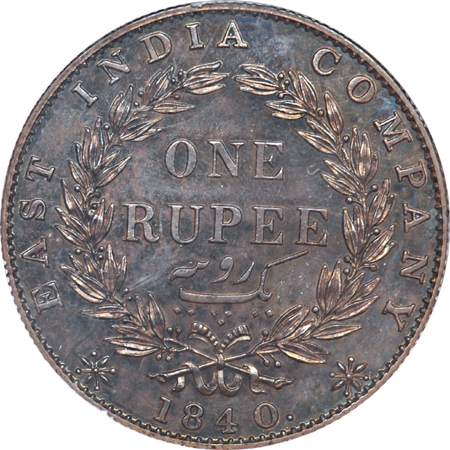 1840 East India Company Rupee NGC PF-64.