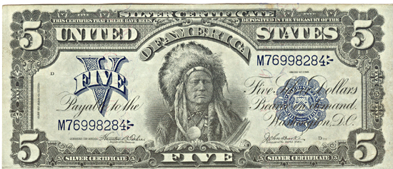 1899 $5.00.  XF.