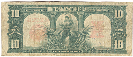 1901 $10.00.  VG.
