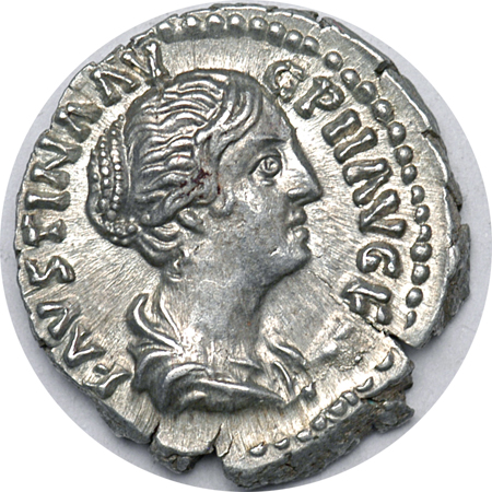 Rome - Faustina - Denarius. AU.