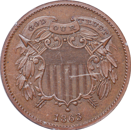 1863 J-312. PCGS PF-65 Brown.