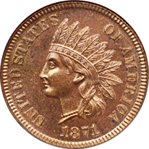 1871 NGC PF-64 RB.