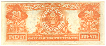 1922 $20.00.  XF.