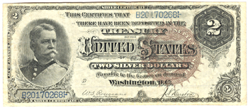 1886 $2.00.  VF.