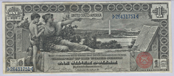 1896 $1.00.  PMG AU-55.