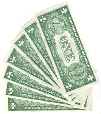 Run of Seven Sequential 1935 $1.00 Star Notes.  CHCU.