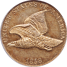 1858 Large Letters. PCGS PF-64.