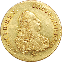 1775-E, KM2085, Joseph II Austrian Gold 2 Ducats. AU-58.