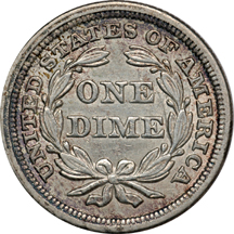 Six Seated Liberty Dimes.