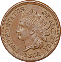 Five Indian Head Bronze Cents.