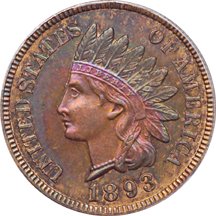 1893 ANACS PF-61 BRN.