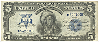 1899 $5.00 Star.  VF.