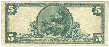 1902 $5.00. East St. Louis, IL Charter# 10399 Blue Seal. F.