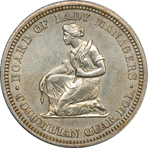 1893 Isabella Quarter. AU-50 Cleaned.