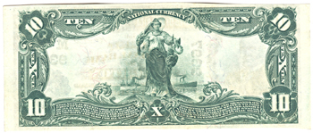 1902 $10.00. Brighton, IL Charter# 9397 Blue Seal. AU.