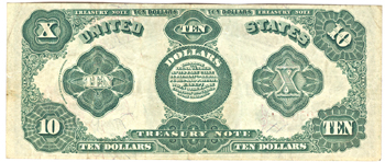 1891 $10.00.  XF.