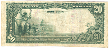 1902 $20.00. Kankakee, IL Charter# 1793 Blue Seal Date Back. F.