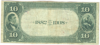 1882 $10.00. Kankakee, IL Charter# 1793 Date Back. F.