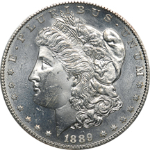 Five Certified Morgan Silver Dollars. S-Mint.