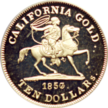 Two 2002 (1850/7) Forty-Niner Horseman Ship of Gold Commemoratives. PCGS Deep Cameo Proof..