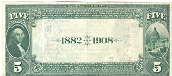 1882 $5.00. Greensburg, PA Charter# 2558 Date Back. XF.