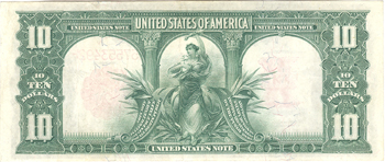 1901 $10.00.  XF.