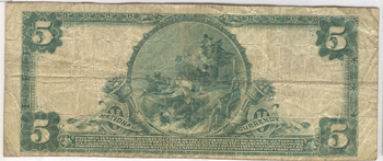 1902 $5.00. Columbia, MO Charter# 1770 Blue Seal. PCGS VG-10.
